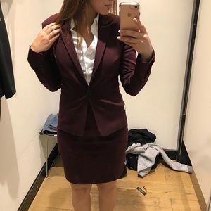 Express skirt and blazer suit.